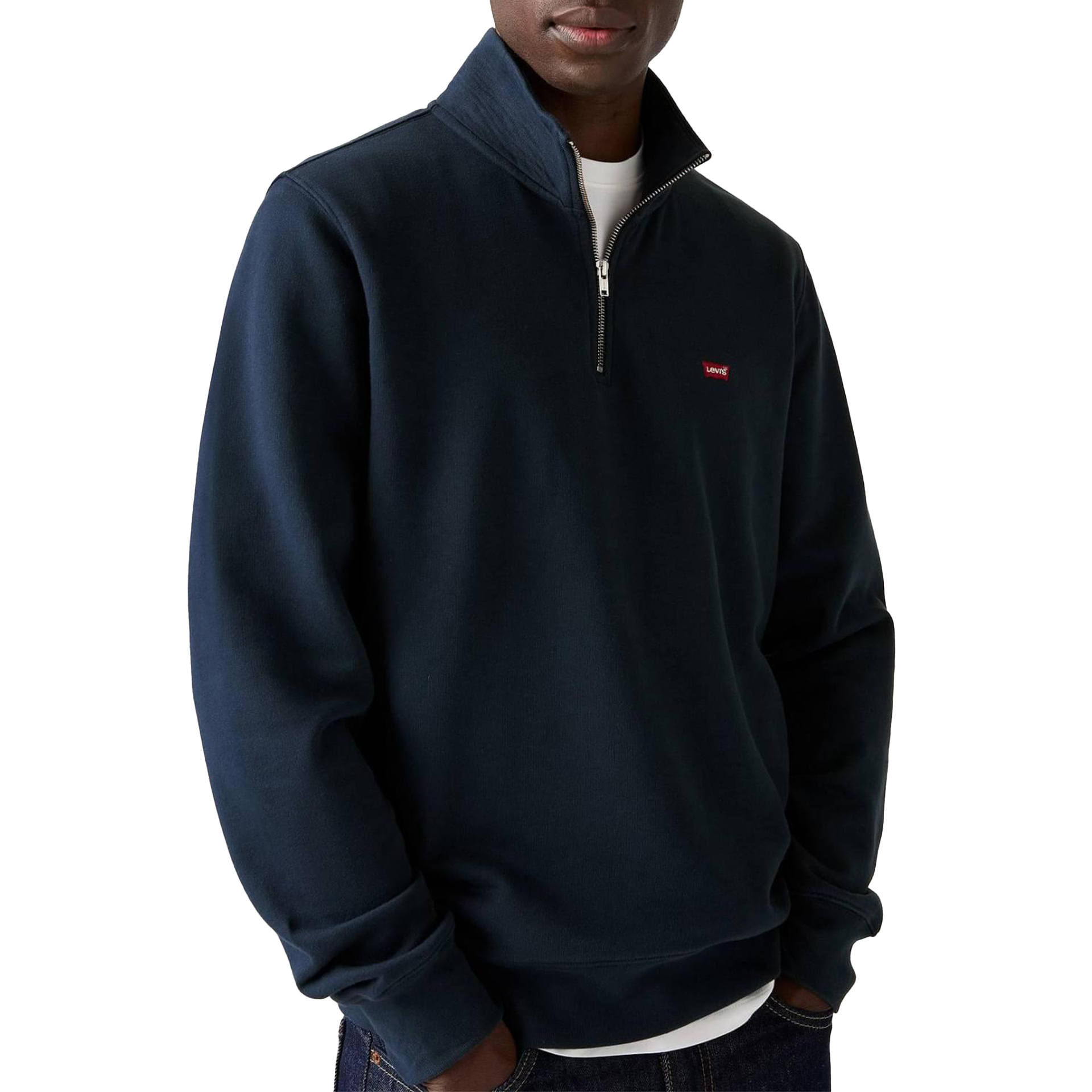 Levis Sweat Original Hm 1/4 Zip Navy Blazer
