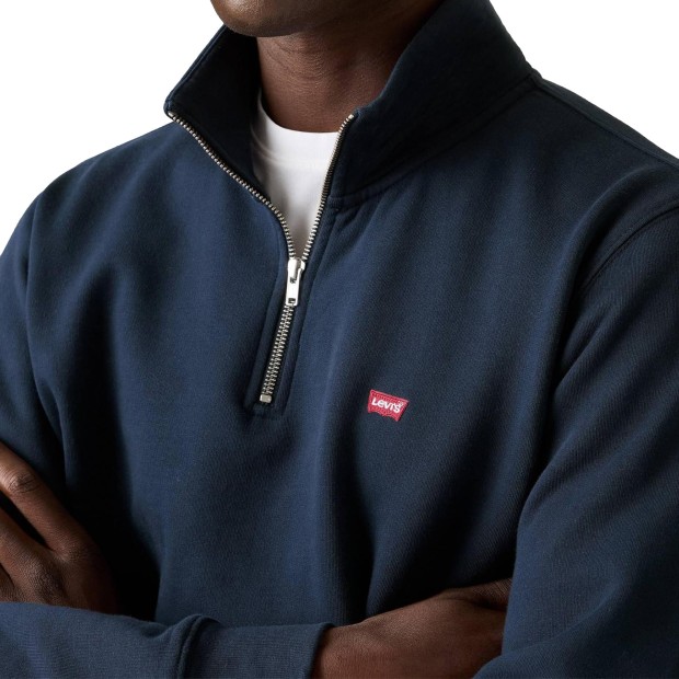 Levis Sweat Original Hm 1/4 Zip Navy Blazer