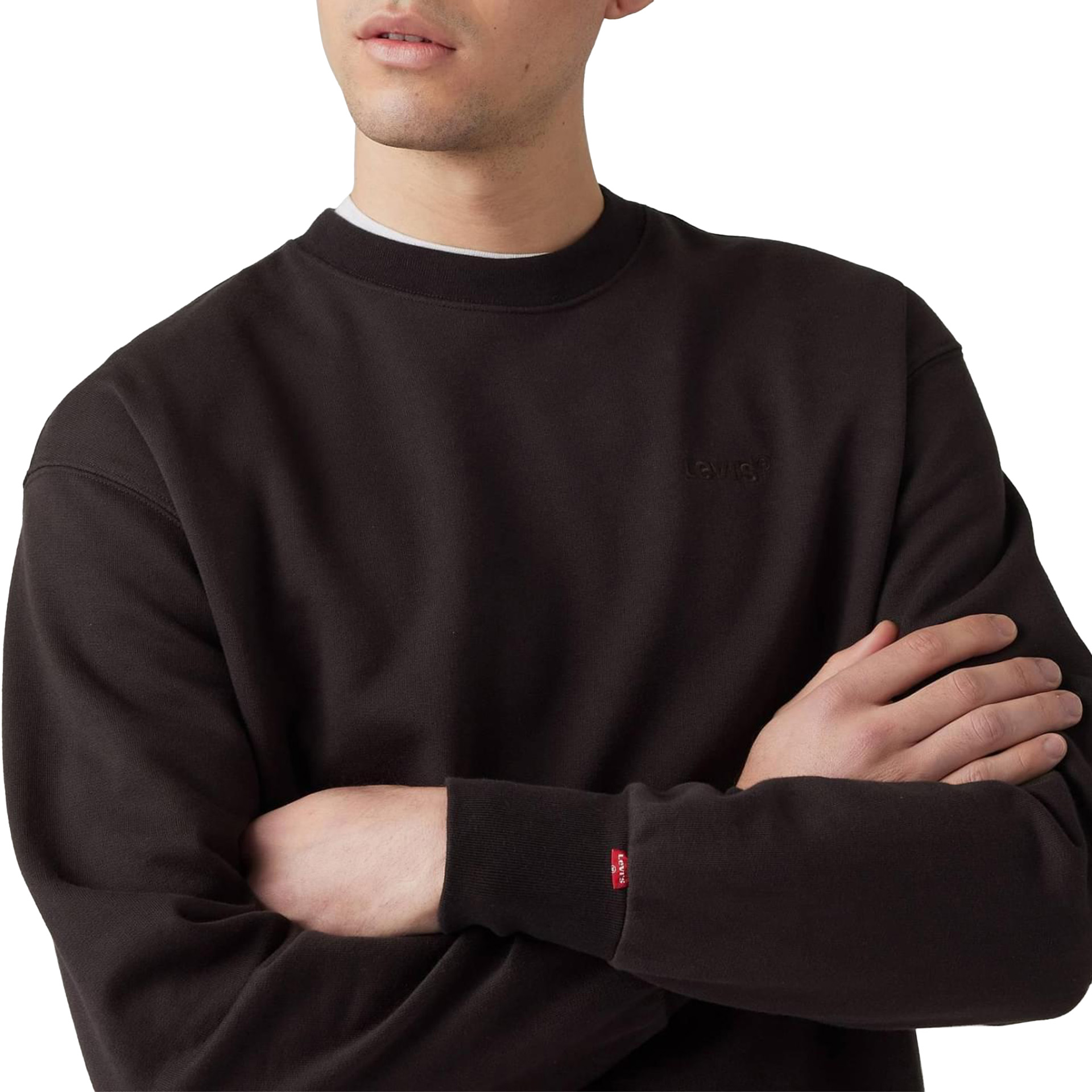 Levis Sweat Authentic Crew Black Agate Garme