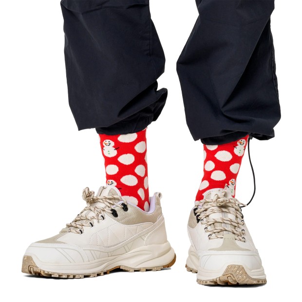 Happy Socks Big Dot Snowman Sock Vermelho
