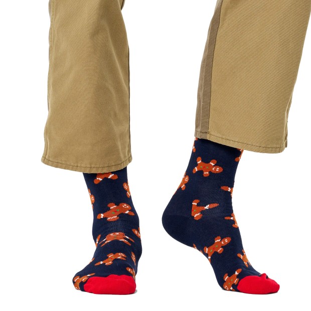 Happy Socks Gingerbread Man Sock Marinho