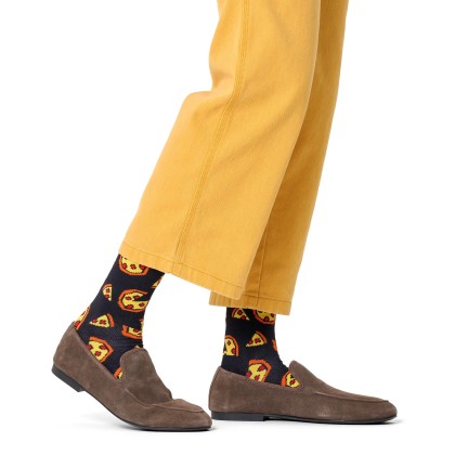 Happy Socks Pixelated Pizza Sock Preto