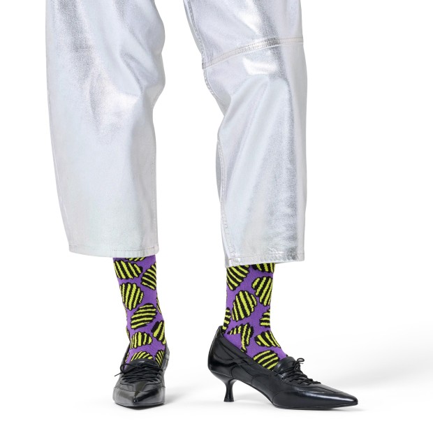 Happy Socks Chips Sock Lilás