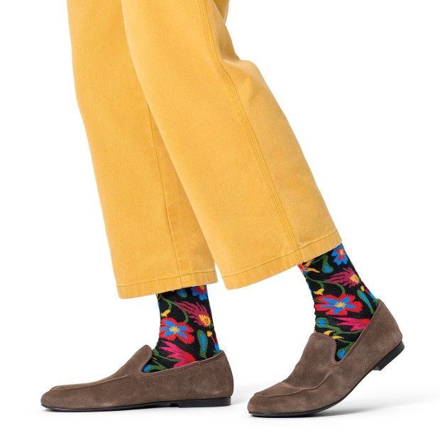 Happy Socks Floral Sock Preto