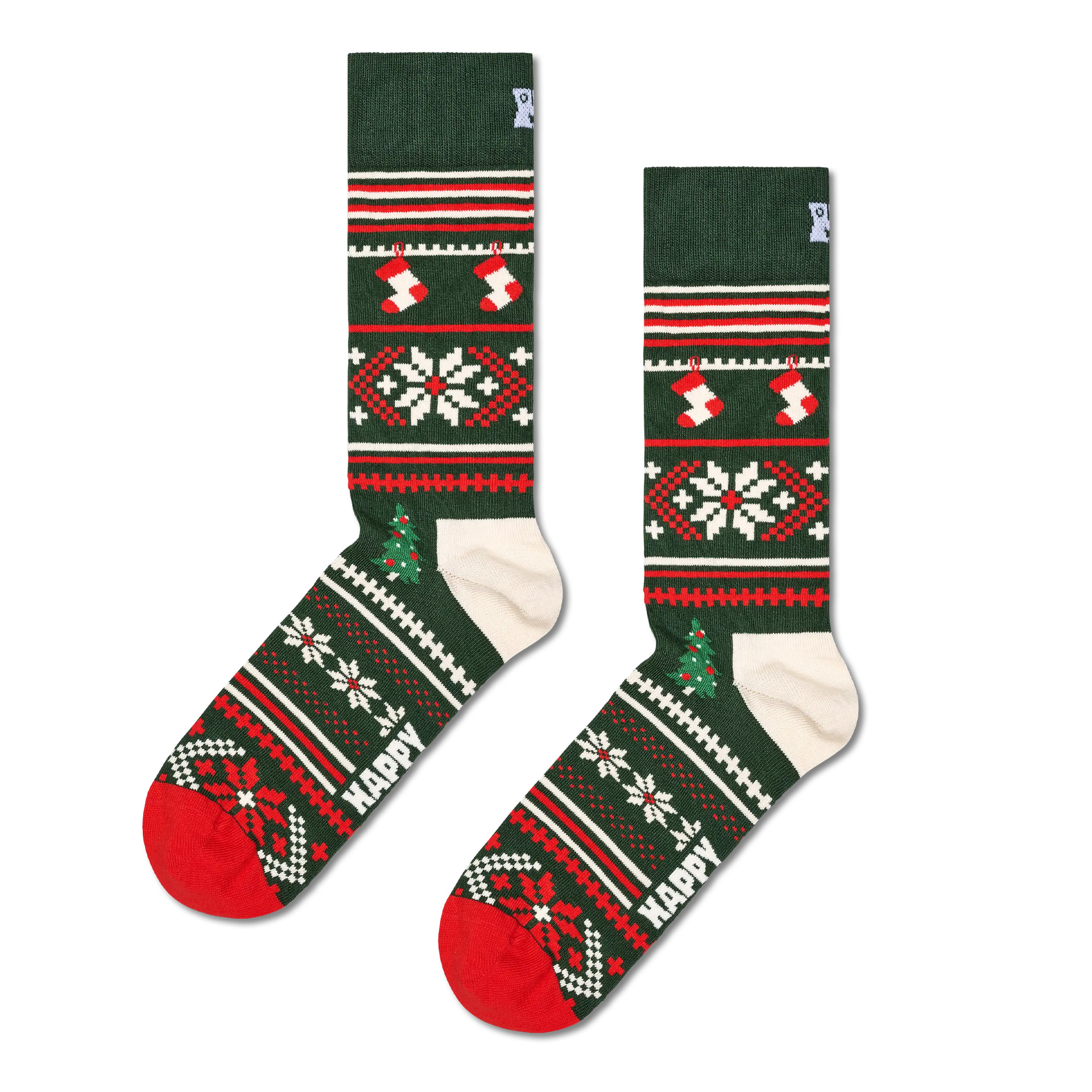 Happy Socks Christmas Sweater Sock Verde Escuro