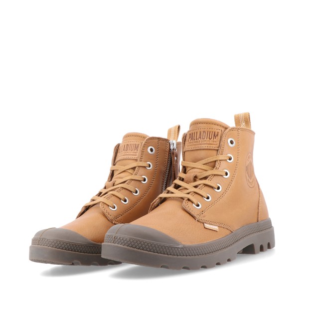 Palladium Pampa Zip Lth Ess-dear Brown