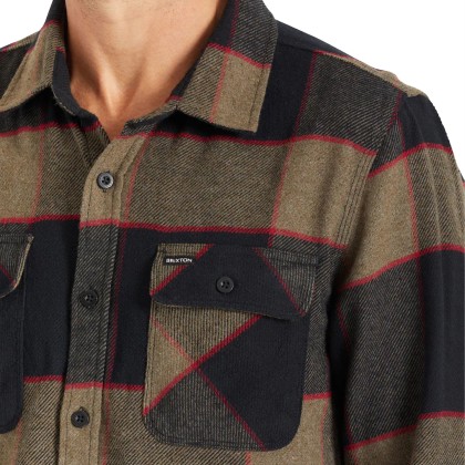 Brixton Camisa Bowery Flannel Heather Grey