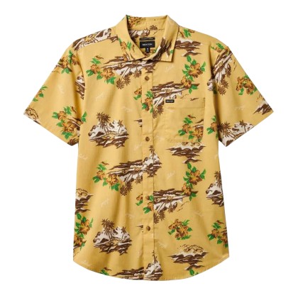 Brixton Camisa Charter Print S/s Wvn Straw