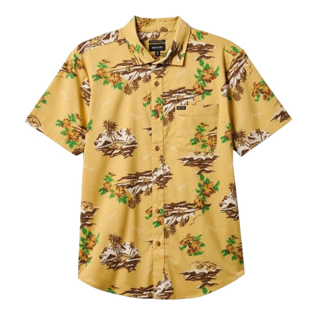 Brixton Camisa Charter Print S/s Wvn Straw