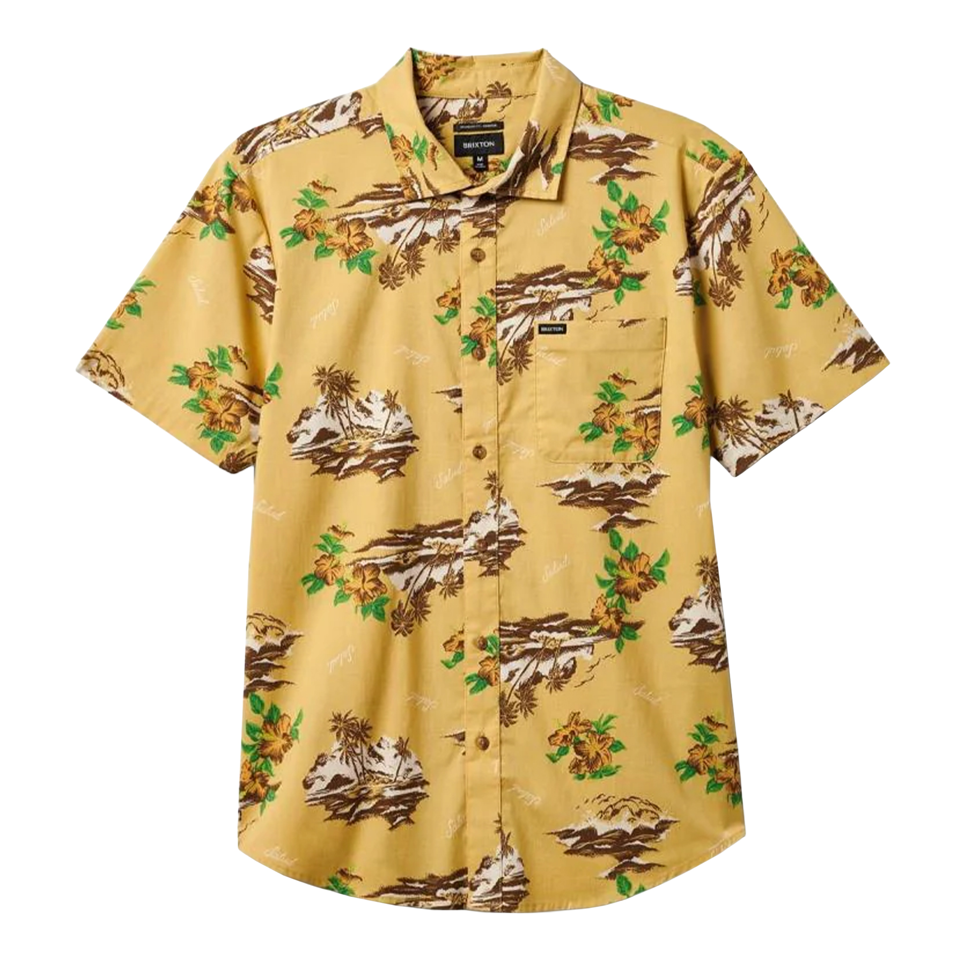 Brixton Camisa Charter Print S/s Wvn Straw