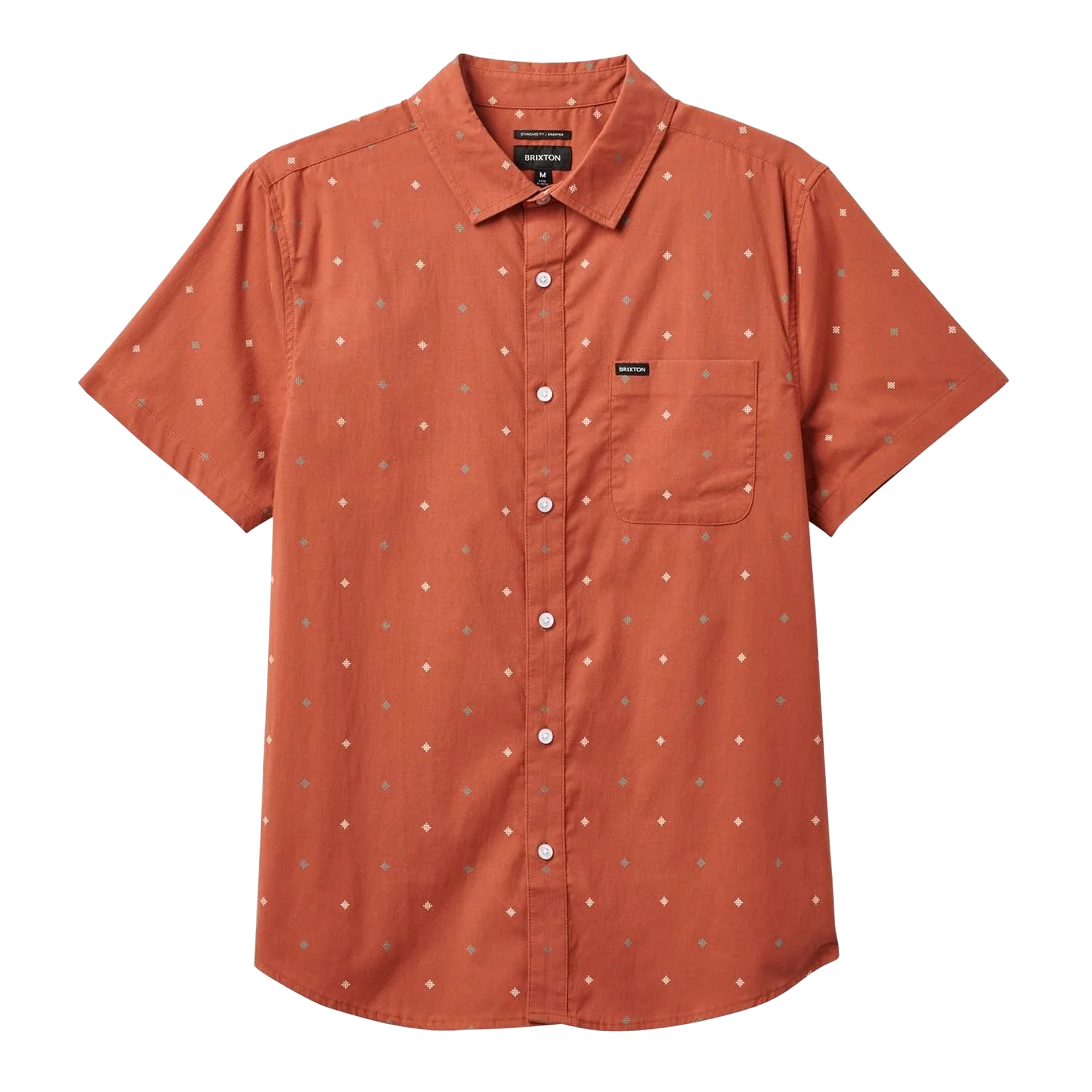 Brixton Camisa Charter Print S/s Terracott