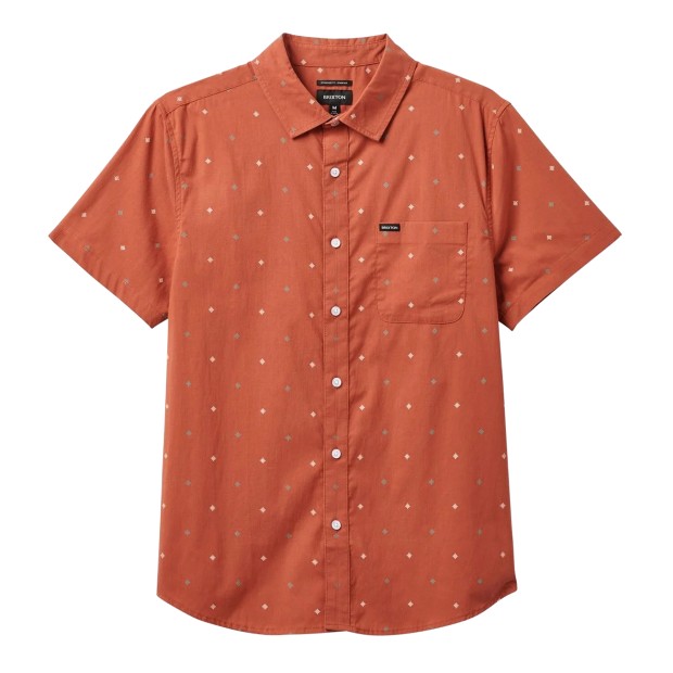 Brixton Camisa Charter Print S/s Terracott