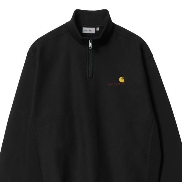Carhartt Wip Sweat Half Zip American Script Black