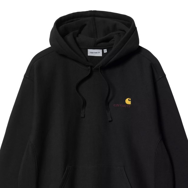 Carhartt Wip Sweat Hooded American Script Black