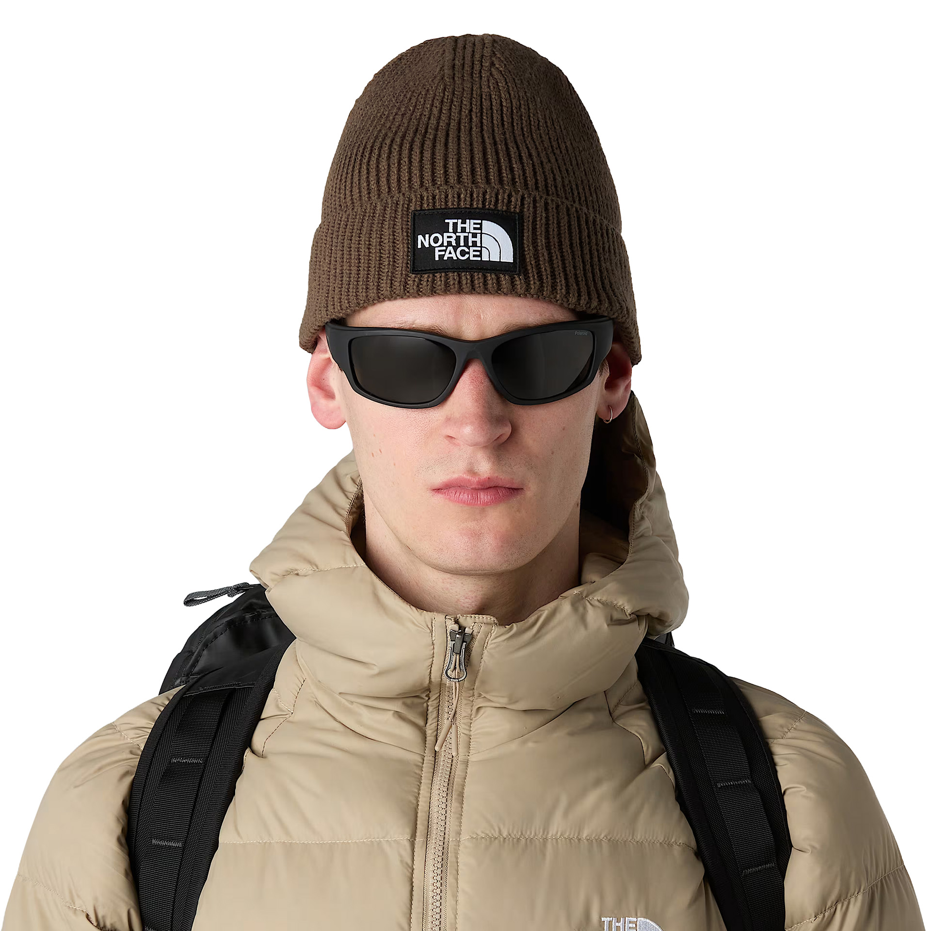 The North Face Gorro Logo Box Cuffed Smokey Brown