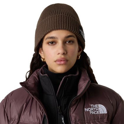 The North Face Gorro Logo Box Cuffed Smokey Brown
