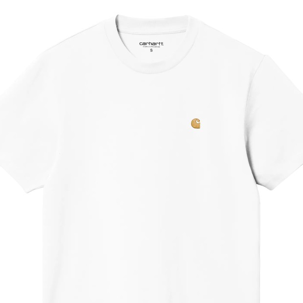 Carhartt Wip W  S/s Chase T-shirt White  Gold