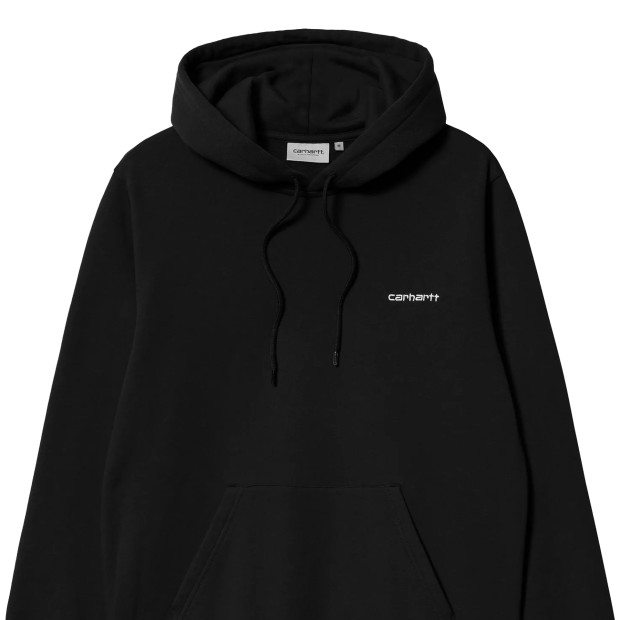 Carhartt Wip Sweat T-shirt Hooded Script Embroidery Black White