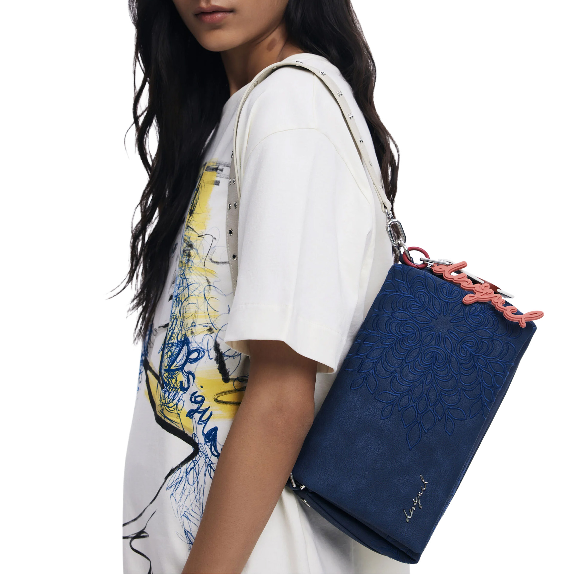 Desigual Mala Sierra Naron Medium Flap Azul