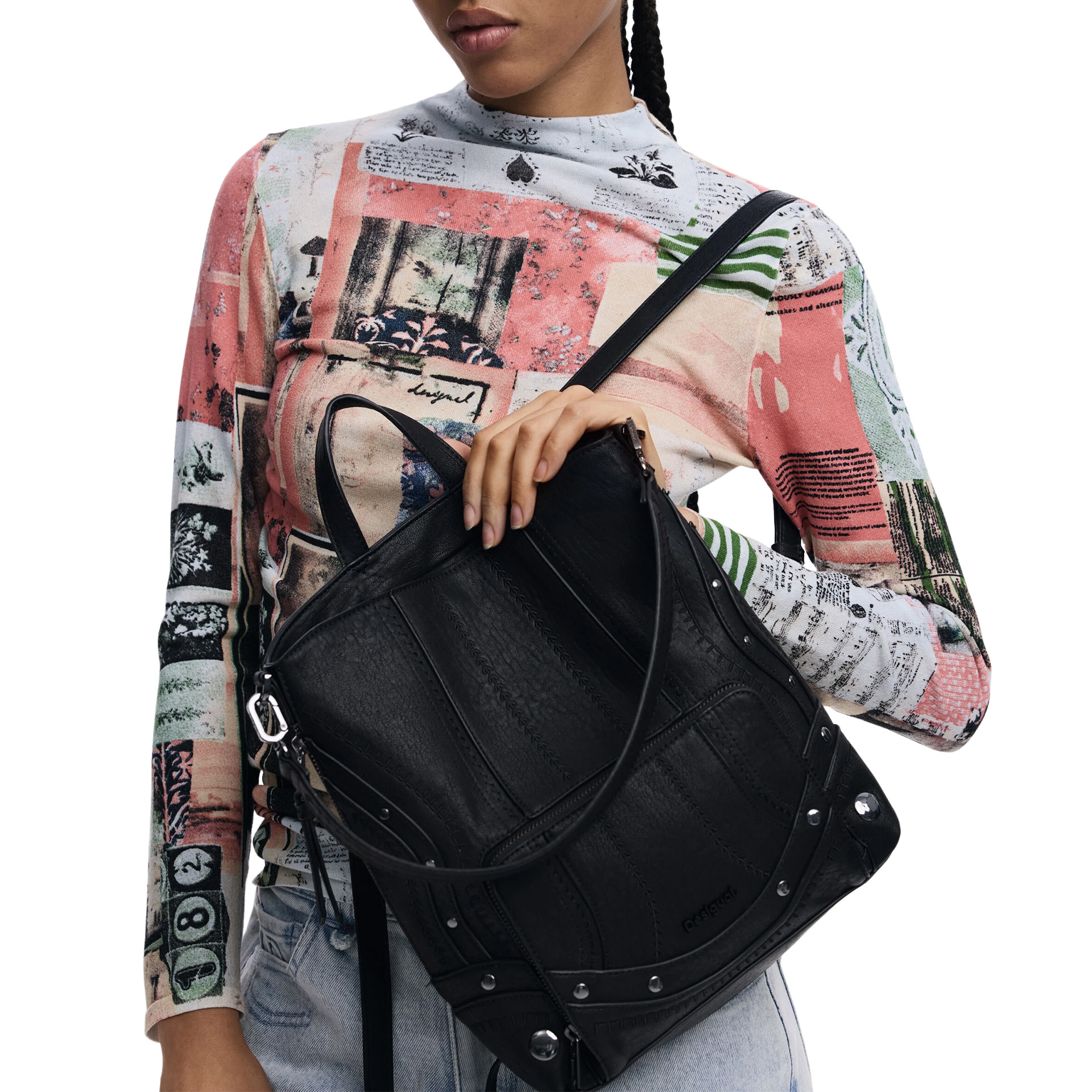 Desigual Mochila Embro Patch Pretoria Preto