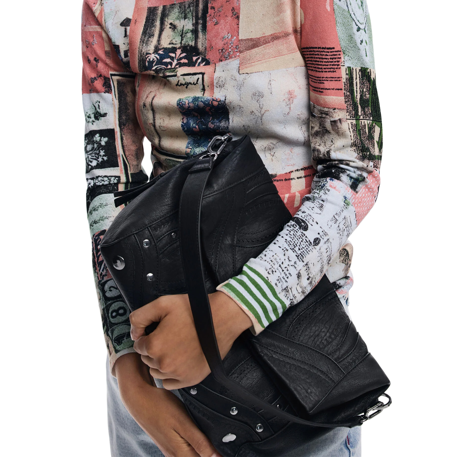 Desigual Mala Embro Patch Loverty Preto