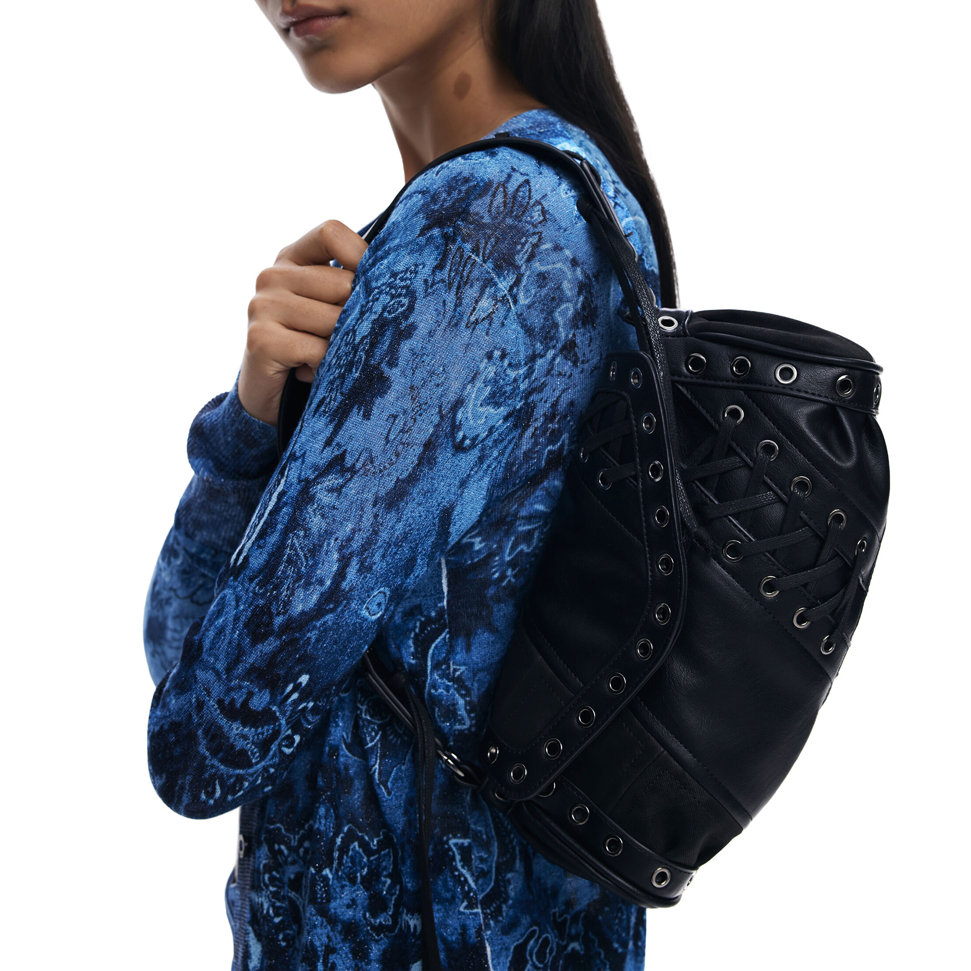 Desigual Mala Tango Black Patch Zarauz Preto