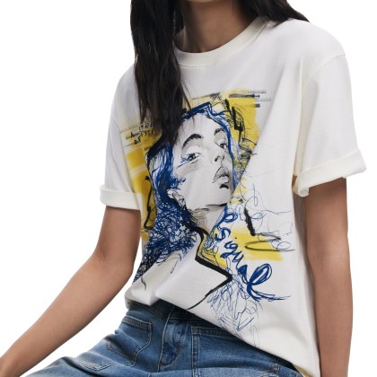 Desigual T-shirt Portrait Branco
