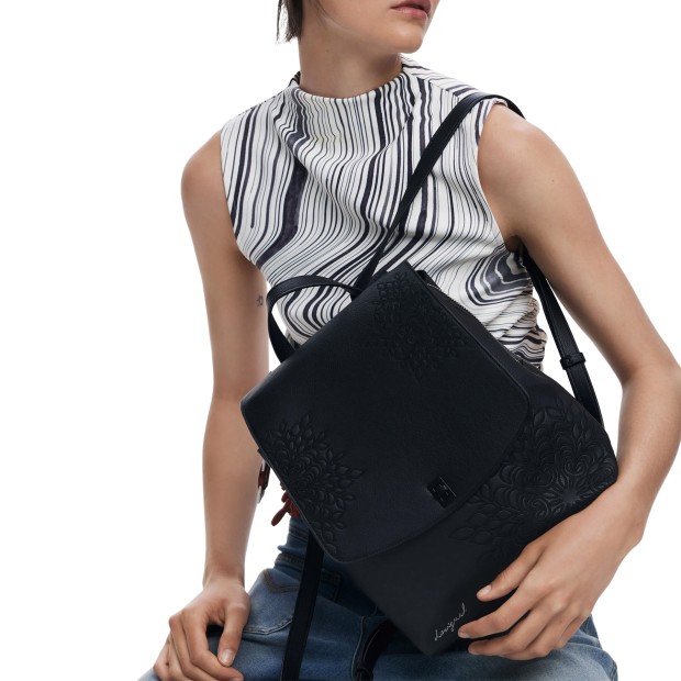 Desigual Mochila Sierra Sumy Mini Straight Flap Preto