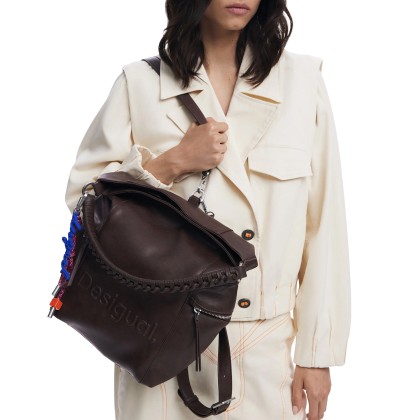 Desigual Mochila Half Logo Arica Castanho