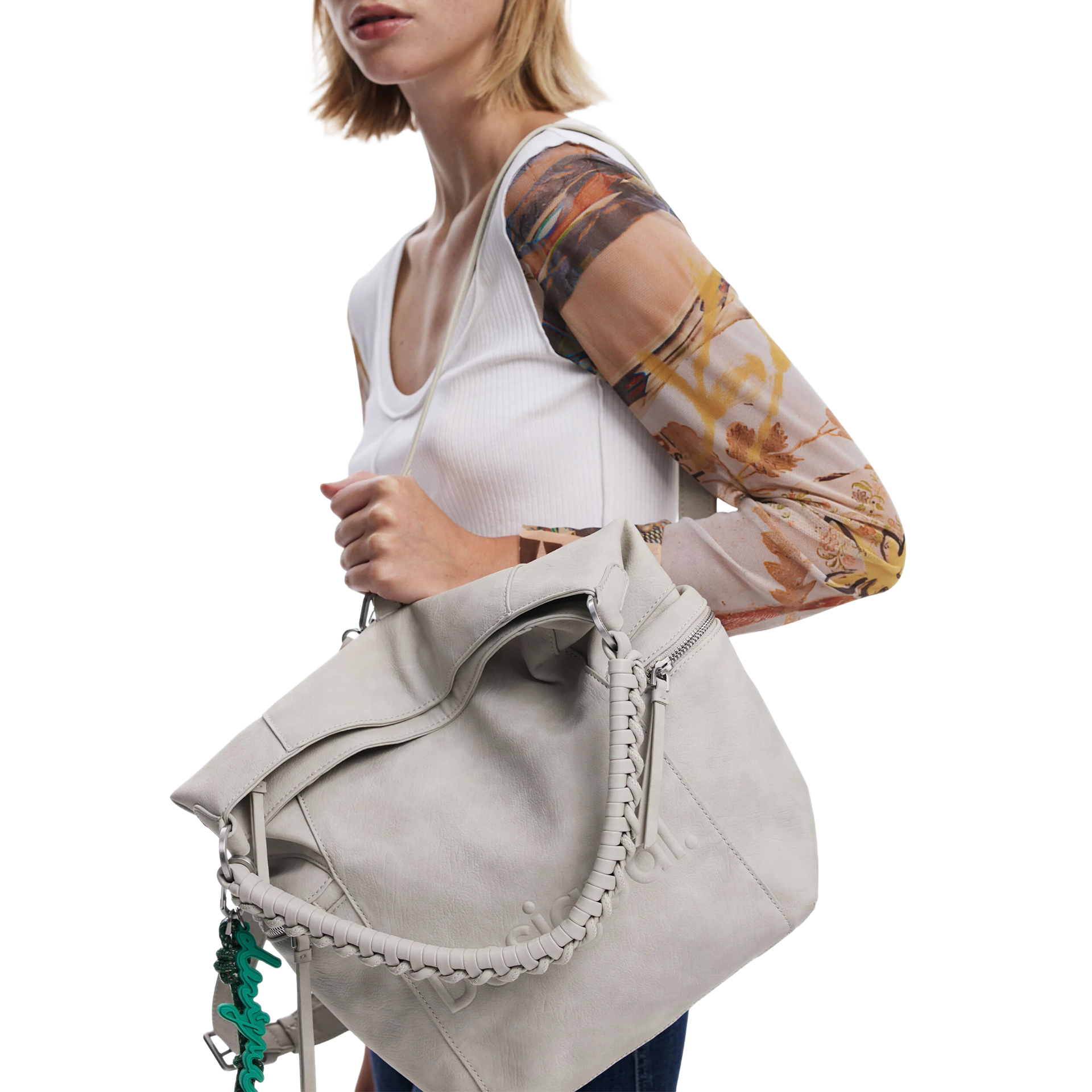 Desigual Mochila Half Logo Arica Piedra Castanho