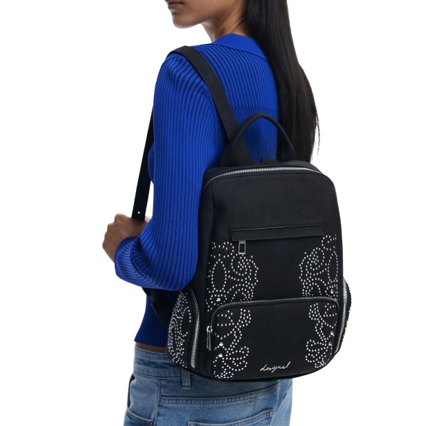 Desigual Mochila Poker Face Chester Mini Preto