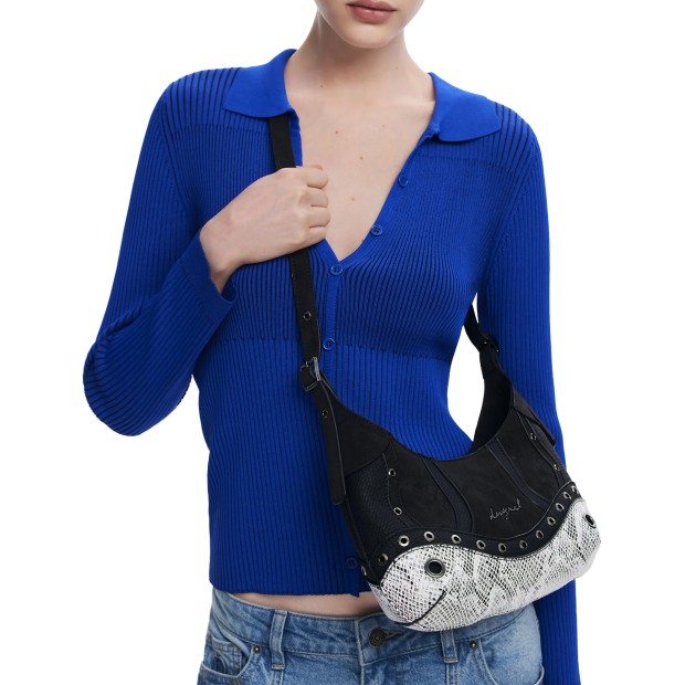 Desigual Mala Snake Patch Haiti Preto