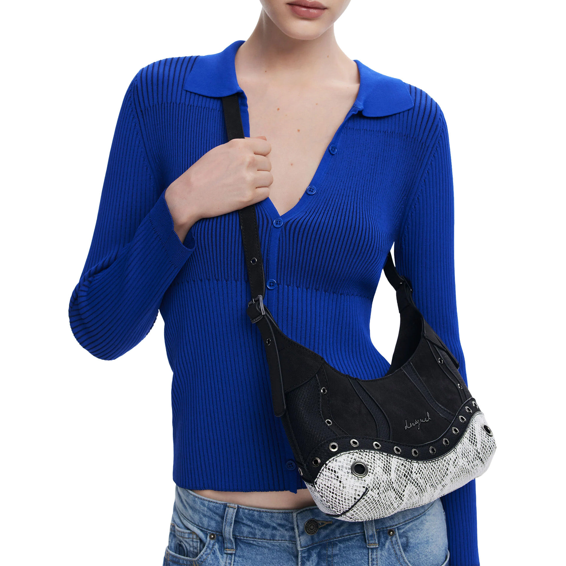 Desigual Mala Snake Patch Haiti Preto