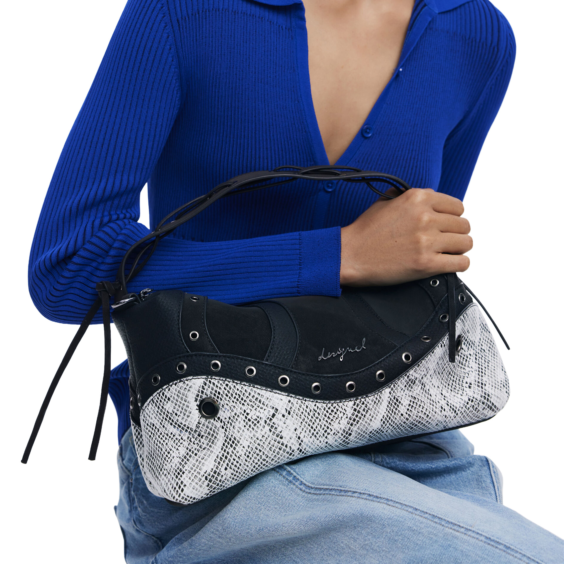 Desigual Mala Snake Patch Bergamo Preto