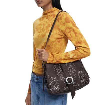 Desigual Mala Poker Face Posadas Mini 2.0 Castanho