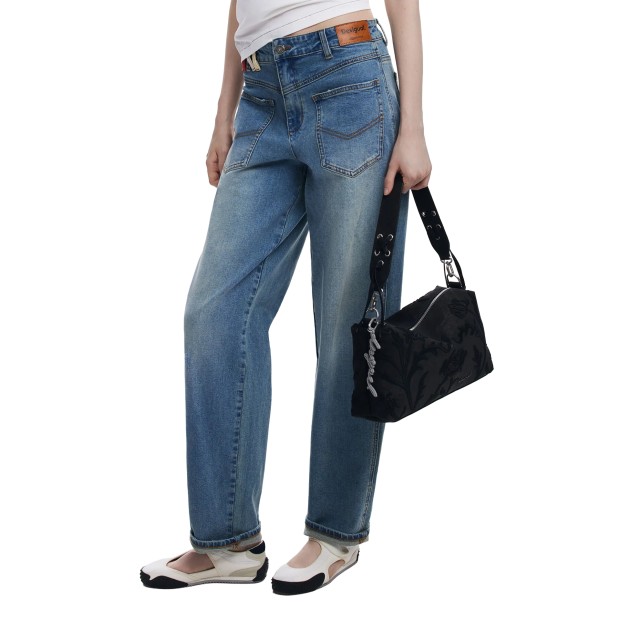 Desigual Mala Romeo Floral Total Black Bergamo Preto