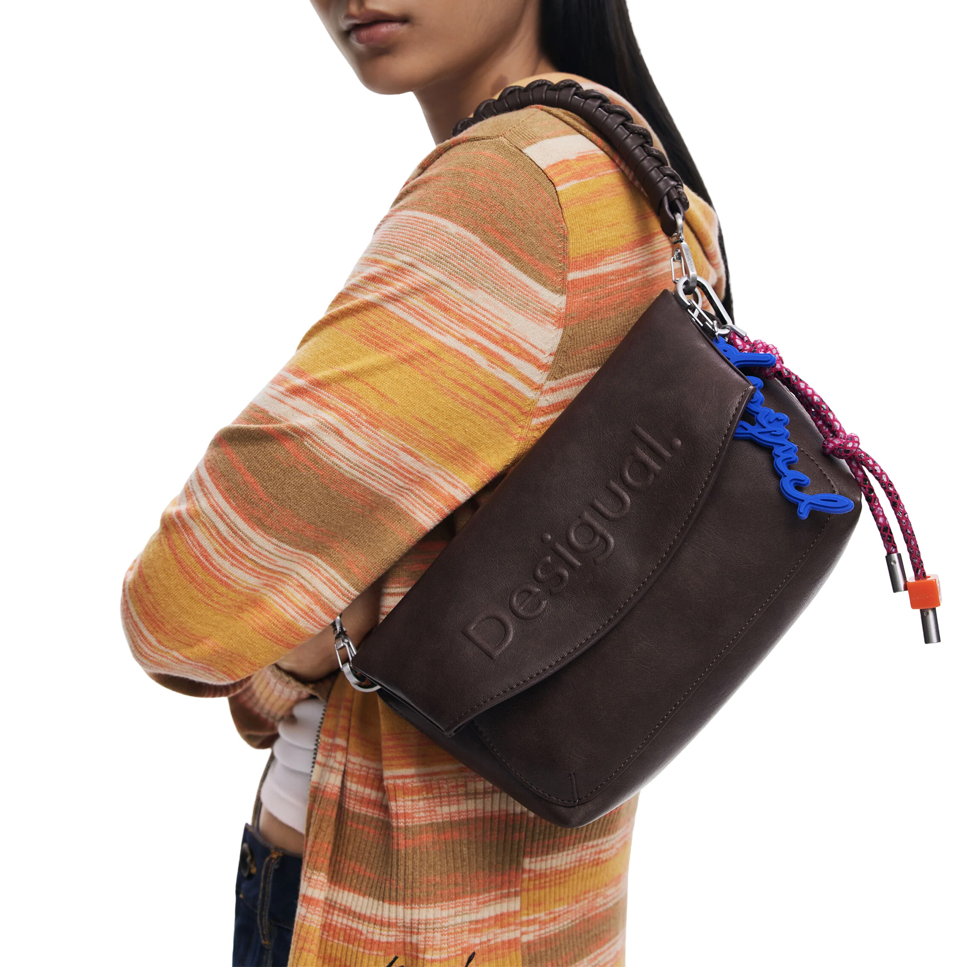 Desigual Mala Half Logo Trokel Castanho