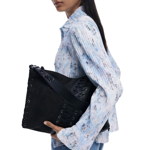 Desigual Mala Tango Black Patch Leiria Preto