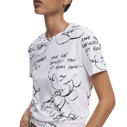 Desigual T-shirt Mickey Sketch Branco Desigual T-shirt Mickey Sketch Branco