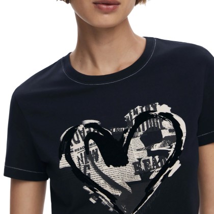 Desigual T-shirt Letter Core Preto