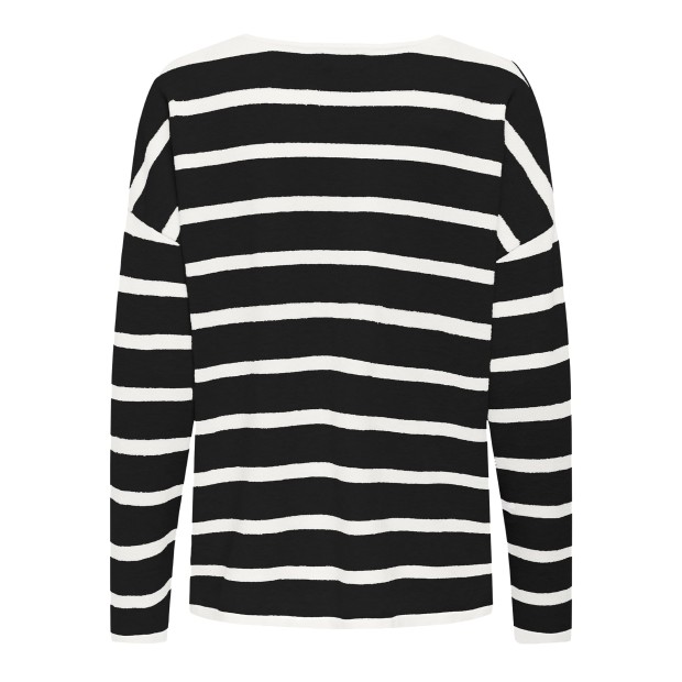 Only  Camisola Amalio Life  V-Neck Knt Black Cloud Danc