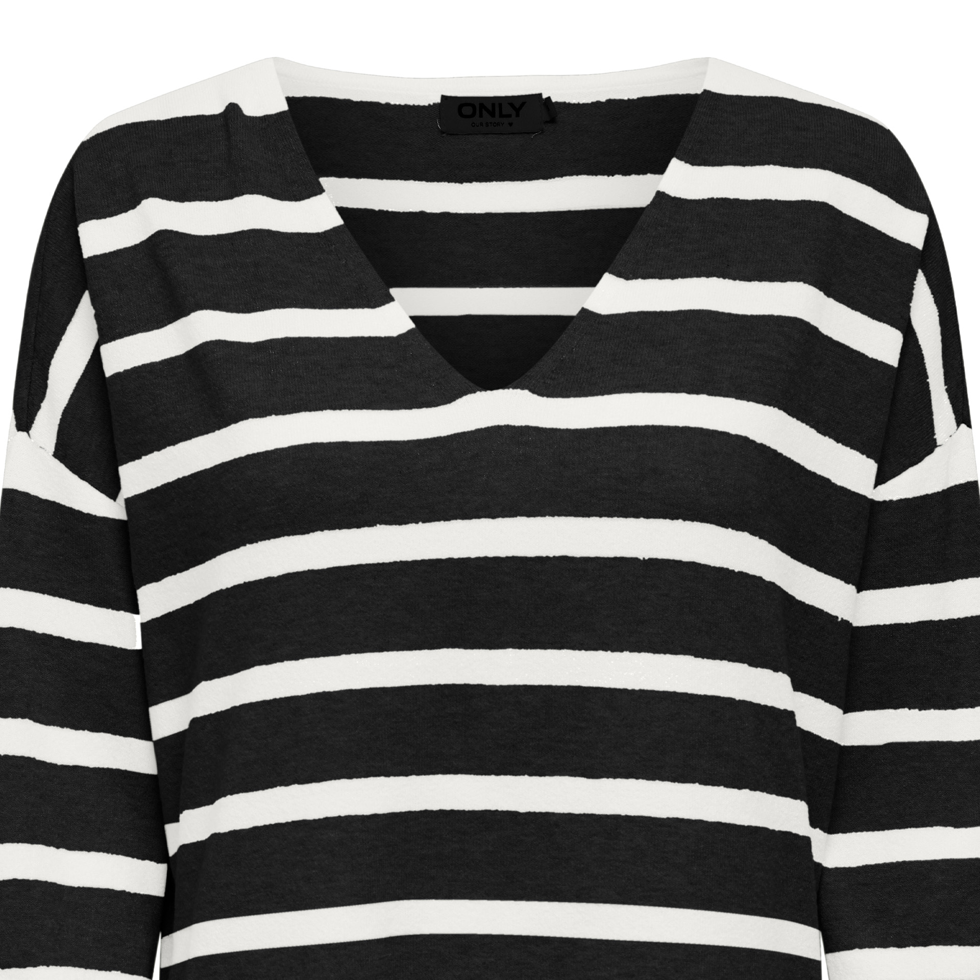 Only Camisola Amalio Life V-Neck Knt Black Cloud Danc