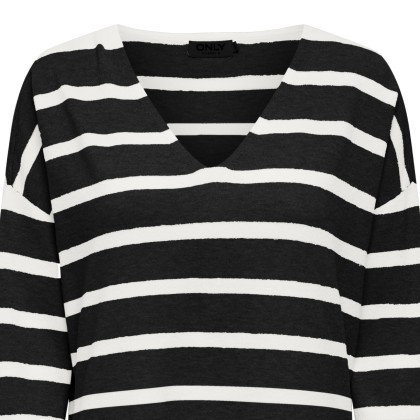 Only Camisola Amalio Life V-Neck Knt Black Cloud Danc Only Camisola Amalio Life V-Neck Knt Black Cloud Danc