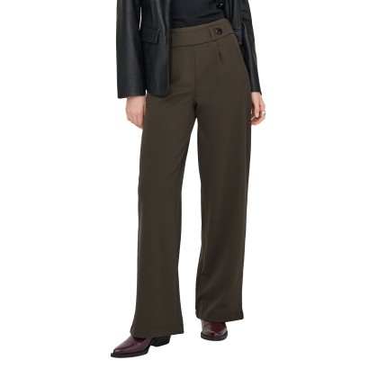 JDY Calça Geggo Life New Chocolate Brown Black Buttons JDY Calça Geggo Life New Chocolate Brown Black Buttons