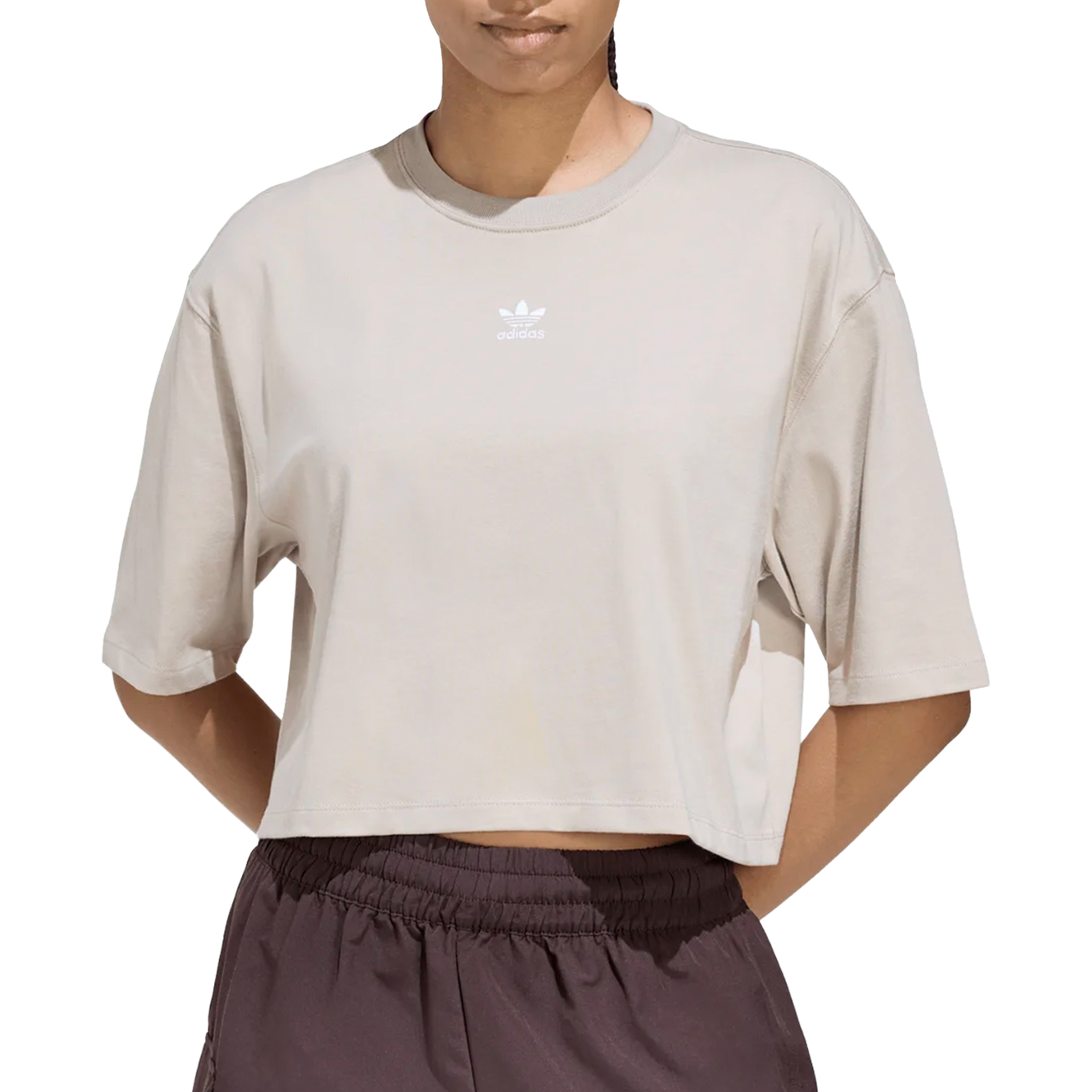 adidas Originals T-shirt Essentials Crop Stone Khaki