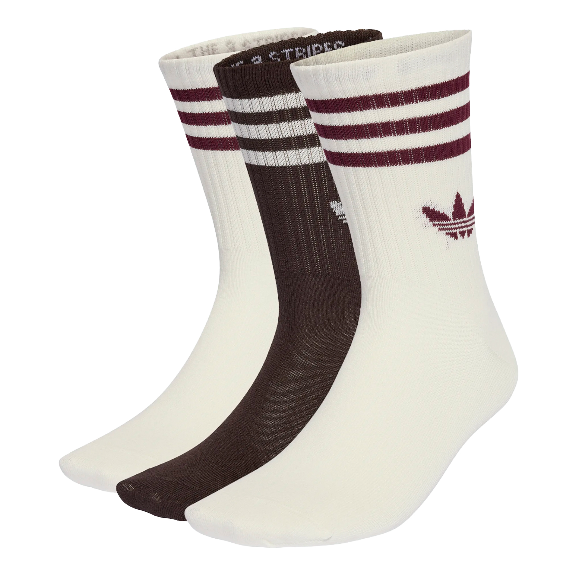 adidas Originals Pack 3 Meias 3s Crew Off White/Aurora Coffee