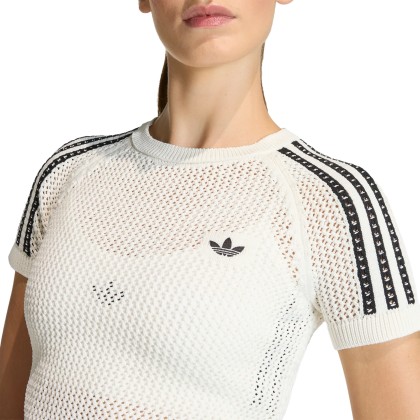 adidas Originals T-shirt Knitted Crochet Cali Off White adidas Originals T-shirt Knitted Crochet Cali Off White
