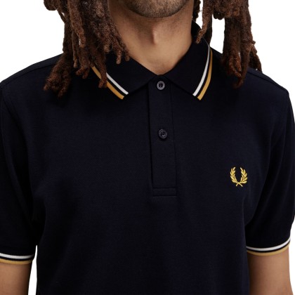Fred Perry Polo Navy/ecru/honeyc