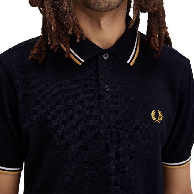 Fred Perry Polo Navy/ecru/honeyc
