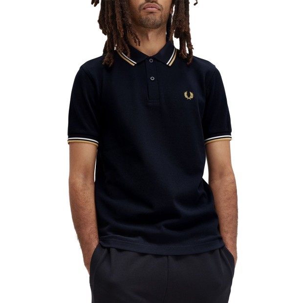 Fred Perry Polo Navy/ecru/honeyc
